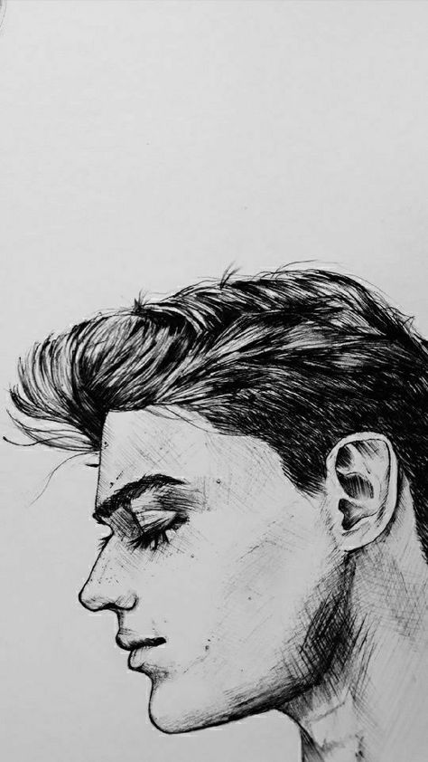 Edited guy's side profile drawing. Wallpaper. Side Profile Lips Drawing, Guy Side Profile Drawing, Side Profile Drawing Male, Male Side Profile Drawing, Drawing Ideas Step By Step, Easy Drawing Step By Step, Drawing Ideas Creative, Cool Easy Drawings, Beautiful Pencil Drawings