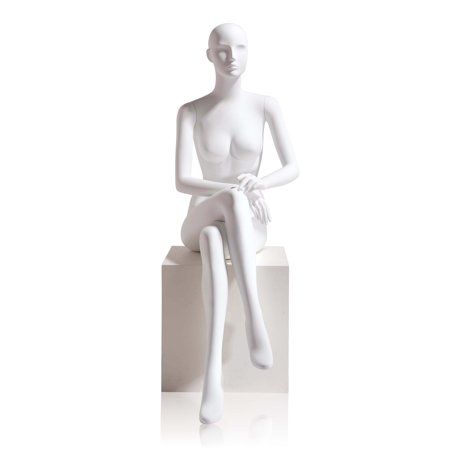 Mondo Mannequins' Ready to Wear Abstract Head Seated Female Mannequin in Matte White (Pose 5), Multicolor Lingerie Store Design, Photo Mannequin, Sitting Cross Legged, Mannequin Torso, Female Mannequin, Michael Art, 3d Warehouse, Guilty Pleasures, Window Display