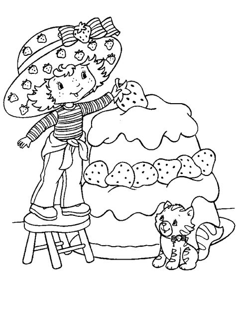 Free Printable Strawberry Shortcake Coloring Pages For Kids Strawberry Shortcake Coloring Pages, Happy Birthday Coloring Pages, Hello Kitty Colouring Pages, Birthday Coloring Pages, Kitty Coloring, Summer Coloring Pages, Hello Kitty Coloring, صفحات التلوين, Easy Coloring Pages