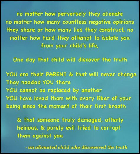 Parental Alienation #truth Parental Alienation Father Quotes, Parental Alienation Father, Toxic Mothers, How To Prove Parental Alienation, Termination Of Parental Rights, Parent Alienation, Wounded Soldier, Parallel Parenting Vs Coparenting, I Miss My Daughter