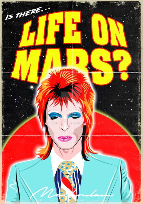 Life On Mars? by indesition Life On Mars Poster, Bowie Life On Mars, Bowie Poster, Anime Covers, Stop Making Sense, David Bowie Poster, David Bowie Fashion, Mars Poster, David Bowie Art