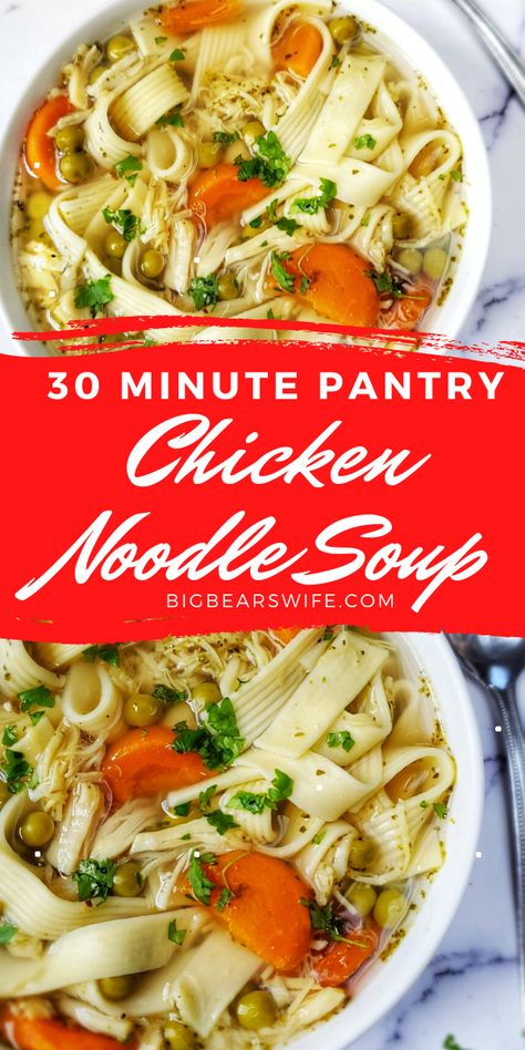 Quick Chicken Noodle Soup, Egg Noodles Recipe, Easy Home Cooked Meals, Chicken Soup Recipes Easy, Easy Chicken Soup, Chicken Noodle Soup Easy, Pre Cooked Chicken, Cooked Meal, Chicken Noodle Soup Homemade