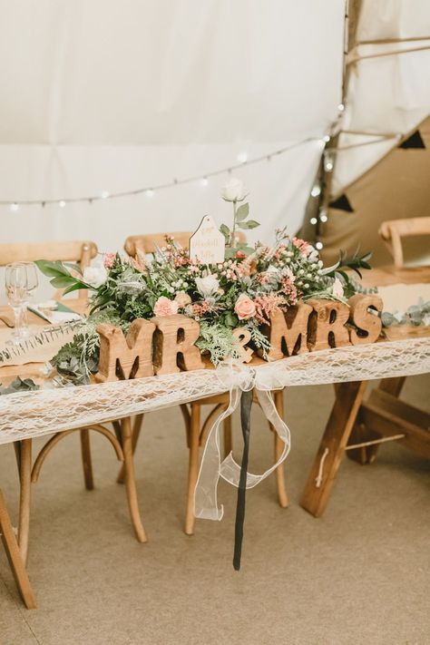 Wedding Top Table Decorations Wooden Letters Amy Lou Photography #wedding #toptable Rustic Wedding Top Table Decor, Rustic Wedding Top Table, Top Table Decoration Wedding Rustic, Rustic Top Table Decorations, Head Table Ideas Wedding, Top Table Wedding Decorations, Wooden Table Wedding Decor, Top Table Wedding Flowers, Wedding Top Table Flowers