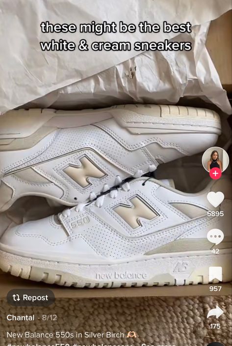 New Balance 550 Silver Birch, Nb 550, Vintage Sneakers, Silver Birch, Shoe Inspo, Swag Shoes, Birthday Wishlist, Girls Sneakers, Trendy Shoes