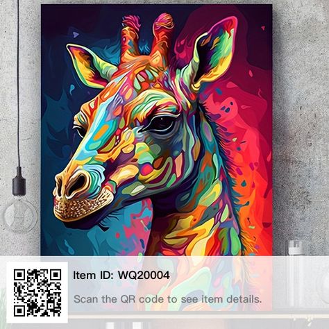 Colorful Animal Paintings Acrylics, Colorful Animal Paintings, Colorful Canvas Paintings, Animal Paintings Acrylic, Oil Portraits, Giraffe Painting, Giraffe Art, Pop Art Wallpaper, Portrait Canvas