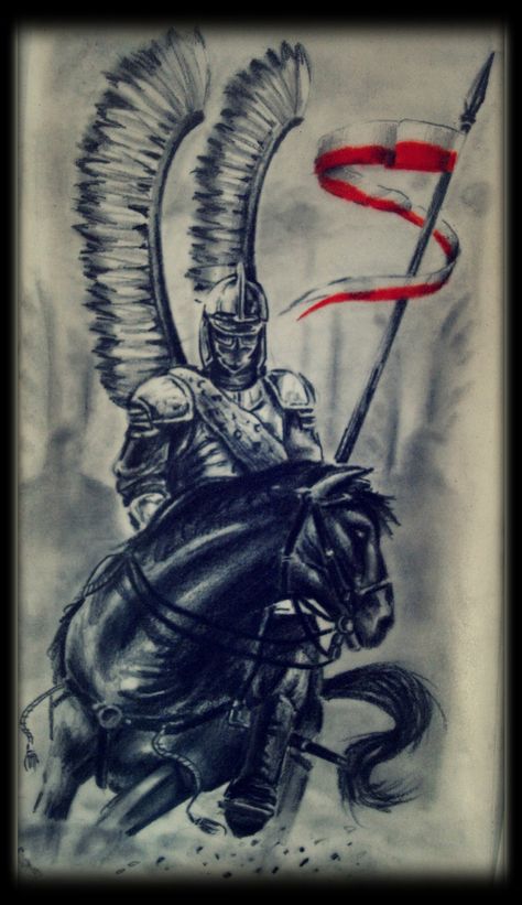 hussar tattoo Idea Polish Eagle Tattoo, Polish Hussars, Polish Tattoos, Polish Eagle, Polish Winged Hussars, Spartan Tattoo, Patriotic Tattoos, Military Pictures, Tattoo Meaning