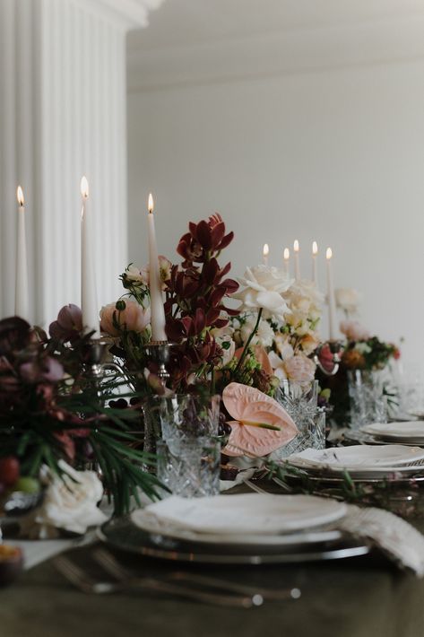 An Intimate Soirée Moody Thanksgiving Tablescape, Moody Dinner Party, Pasta Wedding, Moody Tablescape, Birthday Inspo, Thanksgiving Tablescapes, Table Styling, Table Inspiration, Dare To Be Different