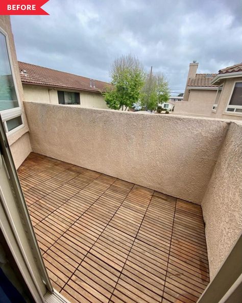 Balcony Privacy Project Idea - Balcony Redo | Apartment Therapy No Roof Balcony Ideas, Privacy Screen Balcony Apartment, Covering Balcony Ideas, Privacy For Apartment Balcony, Screened In Balcony Apartment, Small Balcony Privacy, Decking Balcony, Privacy From Neighbors Balcony, Top Floor Balcony Ideas