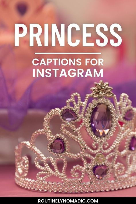 Crown with words princess captions for Instagram Quinceanera Instagram Captions, Princess Costume Captions, Crown Captions For Instagram, Princess Birthday Captions, Caption For Princess Look, Princess Vibes Captions, Cinderella Instagram Captions, Pageant Captions For Instagram, Tangled Captions