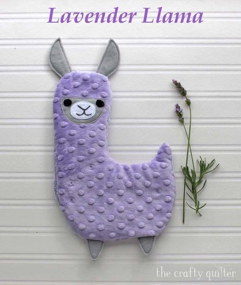 Lavender Llama, hot/cold plush tutorial - The Crafty Quilter Llama Stuffed Animal, Water Soluble Fabric, Fabric Pen, Baby Sewing Projects, Sewing Toys, Quilting Tips, Sewing Gifts, Fabric Projects, Plush Animals