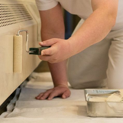 Learn about painting a baseboard heater from Benjamin Moore's color and design experts. Follow our step-by-step guide for the best results every time. Baseboard Heaters, Painting Basics, Baseboard Heater Covers, Painting Baseboards, Off White Paint, Baseboard Heater, Heater Cover, Bathroom Paint, Washing Walls