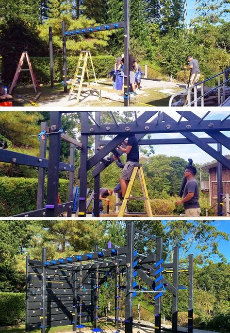 Diy Ninja Warrior Course Kids, Ninja Playroom, American Ninja Warrior Obstacles, Ninja Warrior Training, Kids Ninja Warrior, Ninja Warrior Gym, Mini Backyard, Diy Ninja, Build An Outfit