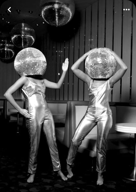 Disco Ball Head, Mirrorball Poster, Girly Dorm Room, Black And White Luxury, Girly Dorm, New Year Photoshoot, Disco Aesthetic, 70s Print, Disco 70s