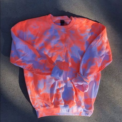 Neon Orange Tie Dye Crewneck. New With Tags. Never Worn Size Small. Neon Tie Dye, Tie Dye Crewneck, Orange Tie Dye, Orange Tie, Fall Clothes, Neon Orange, Work Outfits, Street Fashion, Color Orange