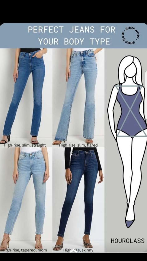 Best Fit Jeans For Women Body Types, Hourglass Jeans Outfit, Peach Body Shape Outfit, Fall Outfits For Hourglass Figures, Best Jeans For Hourglass Shape, Hourglass Figure Outfits Casual, Outfits For Hourglass Shaped Women, Hourglass Jeans, Mod 60s Fashion