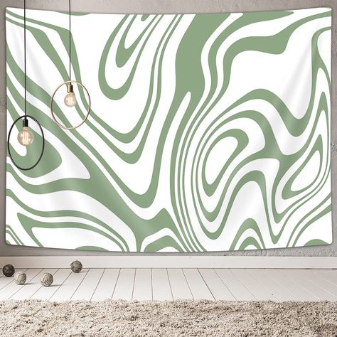 Amazon.com: Sage Green Tapestry Wall Hanging, Aesthetic Bedroom Wall Decor Tapestries Abstract Swirl Simple Hippie Music Posters Wall Art Tapestry for University Dormitory Living Room Office : Home & Kitchen Sage Green Tapestry, Aesthetic Bedroom Wall Decor, Aesthetic Bedroom Wall, Wall Hanging Aesthetic, White Dorm Room, Green Tapestry, Hippie Music, Colorful Tapestry, Posters Wall Art