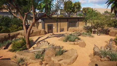 Planet Zoo Africa, Zoo Buildings, Planet Zoo Habitat Ideas, Zoo Habitat Ideas, Zoo Habitats, Zoo Enclosures, Planet Zoo Habitat, Planet Ideas, Zoo Exhibit