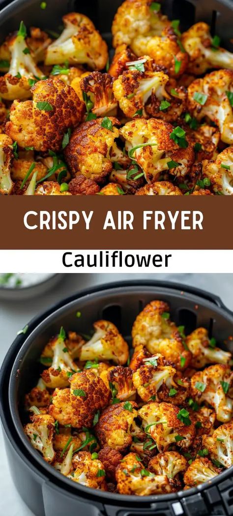 Crispy Air Fryer Cauliflower Recipe | Quick ; Easy Quick Cauliflower Recipes, Air Fryer Cauliflower, Recipes Air Fryer, Cauliflower Dishes, Cauliflower Recipe, Fried Cauliflower, Air Fryer Recipes Easy, Air Fryer Recipes Healthy, Healthy Delicious