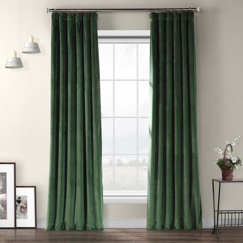 Green Curtains Living Room, Eden Green, Velvet Room, Window Curtains Living Room, Long Room, Half Price Drapes, Dark Curtains, Curtain Room, Room Library