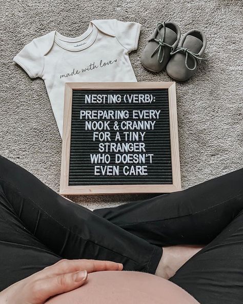 Letterboard quote. Pregnancy. Nesting. Preparing for baby. Motherhood quote. Letterboard Ideas, Baby Bump Pictures, Bump Pictures, Cute Pregnancy Pictures, Pregnancy Bump, Happy Pregnancy, Pregnancy Quotes, Pregnancy Humor, Maternity Photos