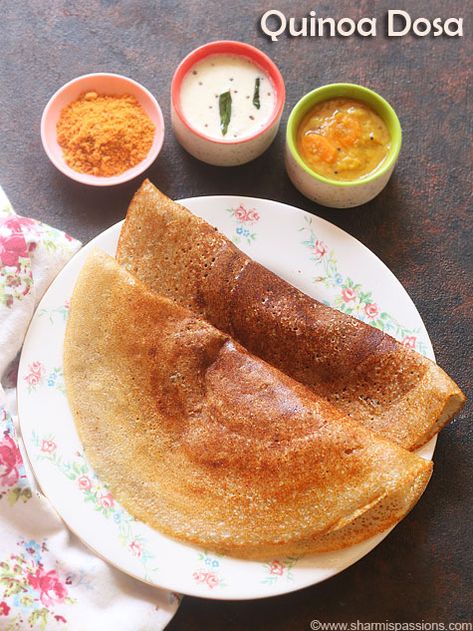 quinoa dosa recipe Making Quinoa, Cracked Wheat, Dosa Recipe, Quinoa Healthy, Indian Breakfast, Chutney Recipes, Quinoa Recipes, Indian Cooking, Breakfast For Dinner