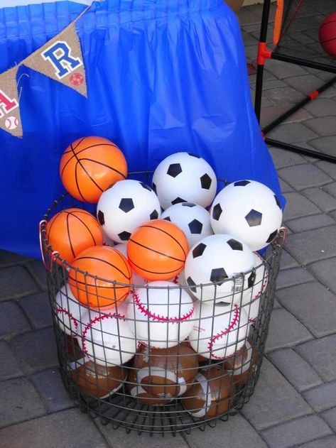 Sports Birthday Party Ideas | Photo 6 of 19 Sports Birthday Party Ideas, Sports Theme Birthday, Ball Birthday Parties, Sports Birthday Party, Ball Birthday, Sports Birthday, 10th Birthday Parties, Sports Party, Sports Themed Party