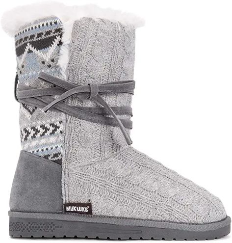 Amazon.com: gray calf boots Muk Luks Boots, Swollen Ankles, Knit Boots, Sweater Boots, Famous Footwear, Wide Boots, Beautiful Knitting, Calf Boots, Wedge Sneaker