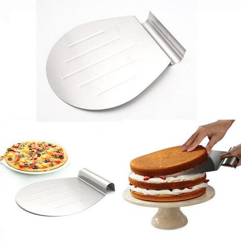 Stainless Steel Transfer Tray Moving Plate Cake Lifter Shovel Pastry Baking Tool Cake Lifter, Creative Kitchen Gadgets, Tools Cake, Tray Cake, Bakeware Accessories, Frosting Tips, Cake Tray, Tool Cake, Cake Shapes