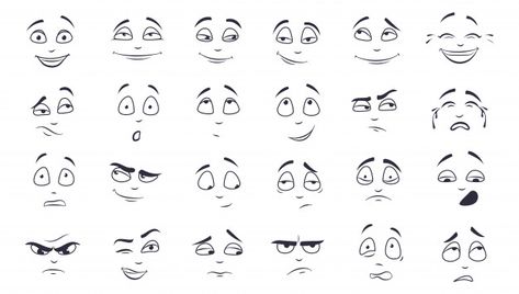 Facial expression illustration set | Free Vector #Freepik #freevector #cartoon #happy #flat #illustration Facial Expression Illustration, Laughing Illustration, Angry Crying, Tired Cartoon, Face Emotions, Cartoon Faces Expressions, Funny Cartoon Faces, Facial Expressions Drawing, Cartoon Expression