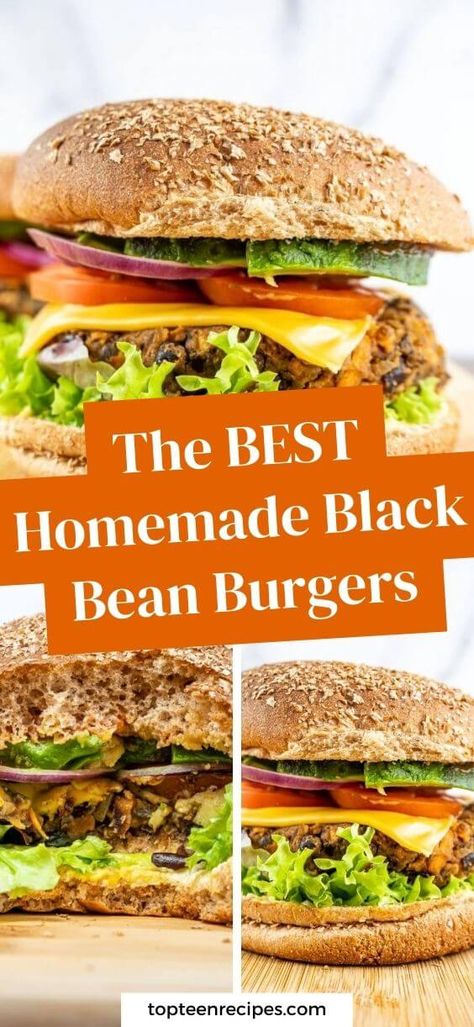 The BEST Homemade Black Bean Burgers - Top Recipes Blackbeans Burgers Recipe, Black Bean Burgers Recipe, Homemade Black Bean Burgers, Burger Homemade, Bean Burger Recipe, Pregnancy Meals, Veggie Burger Recipe, Black Bean Burger Recipe, Meatless Burgers