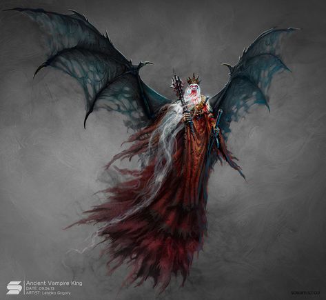 ArtStation - Ancient Vampire King, Grigory Lebidko Vampire King, Ancient Vampire, Ancient Kings, D D Monsters, Vampires And Werewolves, Vampire Art, King Art, Angels And Demons, Dark Ages