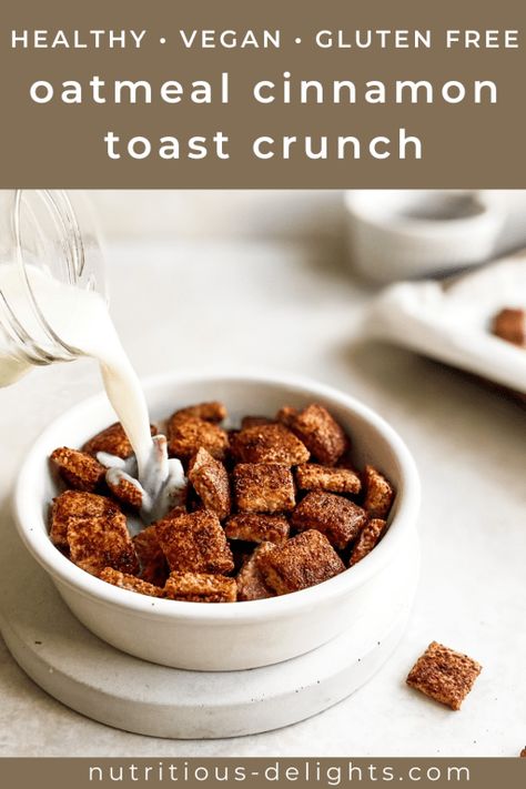 Cinnamon Cereal Recipes, Cinnamon Toast Crunch Cereal Recipes, Homemade Cinnamon Toast Crunch, Healthy Cereal Recipes, Gluten Free Cereal Recipe, Cereal Recipes Homemade, Healthy Breakfast Cereal, Vegan Cereal, Cereal Healthy