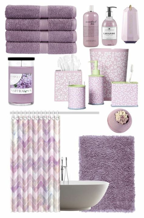 Lavender Bathroom Accessories, Lavender Bathroom Decor, Lilac Bathroom, Purple Bathroom Accessories, Lavender Bathroom, Purple Bathroom Decor, Purple Bathroom, Lavender Room, Bad Set