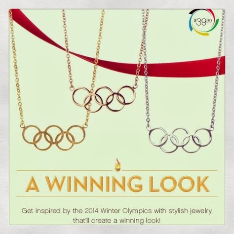 #Olympic rings #necklace for #Sochi 2014 from @Emitations Jewelry Jewelry www.thestyleref.com Olympic Necklace, Olympic Jewelry, Novel Aesthetic, Olympic Rings, Winter Inspired, Jewelry Aesthetic, Rings Necklace, Winter Olympics, Sochi