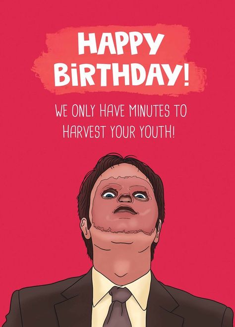 Send Dwight Schrute to help them celebrate with this Scribbler birthday card inspired by The Office US TV show. Discover more hilarious birthday cards from Scribbler. The Office Us, Hilarious Birthday Cards, Red Birthday, Office Birthday, Dwight Schrute, Some Cards, The Office, Birthday Cards, Happy Birthday