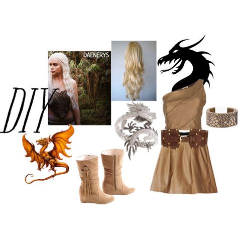 "Daenerys, Game of Thrones DIY Costume" by boredmommy on Polyvore Game Of Thrones Khaleesi, Hair Muse, Game Thrones, Game Of Thrones Party, Closet Cosplay, Diy Halloween Costume, Diy Costume, Halloween Goodies, Creative Costumes