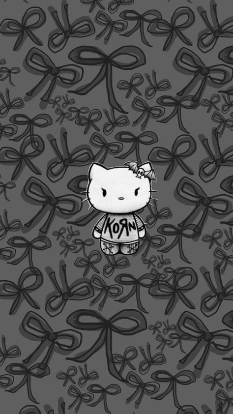 Goth hello kitty bow wallpaper Hello Kitty Bow Wallpaper, Goth Hello Kitty, Hello Kitty Bow, Bow Wallpaper, Goth Wallpaper, Hello Kitty Wallpaper, Wallpaper Backgrounds, Hello Kitty, Kitty