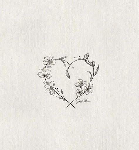 Heart Flower Tattoo, Flower Hip Tattoos, Small Pretty Tattoos, Tasteful Tattoos, Bff Tattoos, Birth Flower Tattoos, Friendship Tattoos, Wrist Tattoos For Women, Small Hand Tattoos