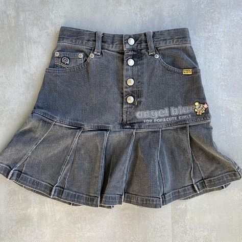 Angel Blue, Blue Mini Skirt, Washed Denim, Dark Wash Denim, Black Denim Shorts, Mini Skirt, Denim Shorts, Mini Skirts, Angel