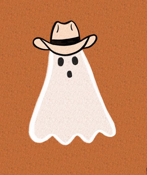 Cowboy Ghost Pumpkin Painting, Western Ghost Wallpaper, Pumpkin Painting Ideas Canvases Easy, Spooky Western Wallpaper, Pumpkin Painting Ideas Western, Easy Western Painting Ideas On Canvas, Western Pumpkin Painting Ideas, Western Halloween Wallpaper, Apartment Diys