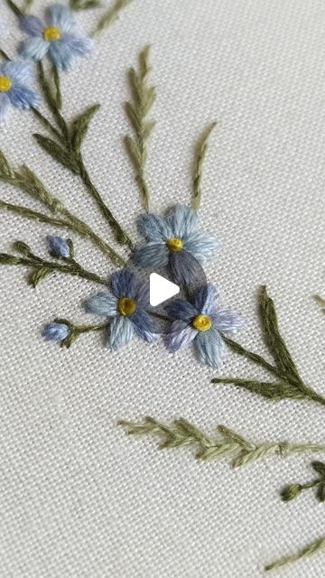 French Notes Embroidery, Forget Me Not Embroidery, Boro Sashiko, Core French, Art Study, Hand Embroidery Projects, French Knot, Pdf Patterns, Embroidery Tutorials