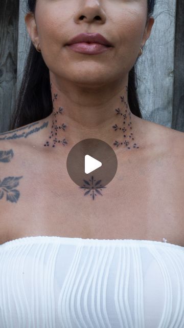 ymmetrical neck and chest ornaments on @nouranmusic! 🤩 Double tap if you’ve never thought about getting a neck tattoo until you’ve seen this. 💗

Would love to do more projects like this! Fill out the form in my bio to book yours. 💌

#necktattoo #womenwithtattoos #tattooideas #ornamentaltattoos #torontotattooartist #ornamentaltattoo #fyp Ornamental Neck Tattoo, Neck Tattoo, Double Tap, Do More, Tap, Tattoos