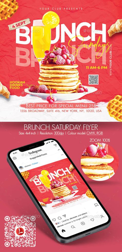 Food Teaser Poster, Brunch Flyer Design, Brunch Menu Design, Brunch Poster, Brunch Flyer, Coffee Menu Design, Brunch Event, Dj Event, Restaurant Ad