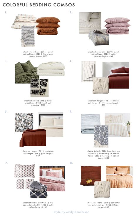 The 6 Rules For Creating A Bedding Combo That Will Make Bedtime Even More Exciting (+ 16 Combos To Prove It) - Emily Henderson Office Guest Bedrooms, Murphy Bed Office Guest Bedrooms, Bedding Combo, Murphy Bed Office, Guest Bedroom Office, Neutral Bed Linen, Bed Design Ideas, Colorful Bedding, Bedding Inspiration