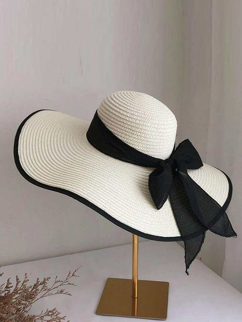 Summer Hats For Women, Bow Decor, Fancy Hats, Love Hat, Sun Hats For Women, White Hat, Head Accessories, Beach Hat, Cute Hats