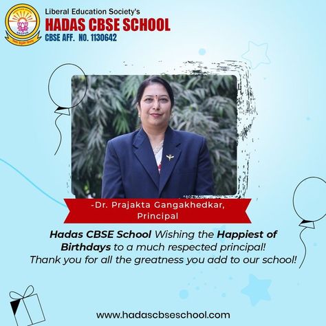 Happy birthday, Principal Ma'am. Thank you for spreading your precious wisdom among us. . . #hadascbseschool #happybirthday #birthday Birthday Wishes For Principal Ma'am, Happy Birthday Principal, Birthday Wishes For Principal, School Principal, Among Us, Happy Birthday Wishes, Birthday Wishes, Happy Birthday, Thank You