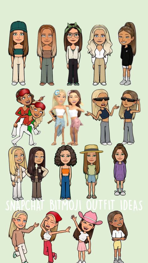 🎀🌷🐬 Outfit Ideas Snapchat, Snapchat Outfit Ideas, Bitmoji Outfit Ideas, Summer Snapchat, Snapchat Best Friends, Snapchat Bitmoji, Bitmoji Ideas, Summer Outfit Ideas, Outfit Summer