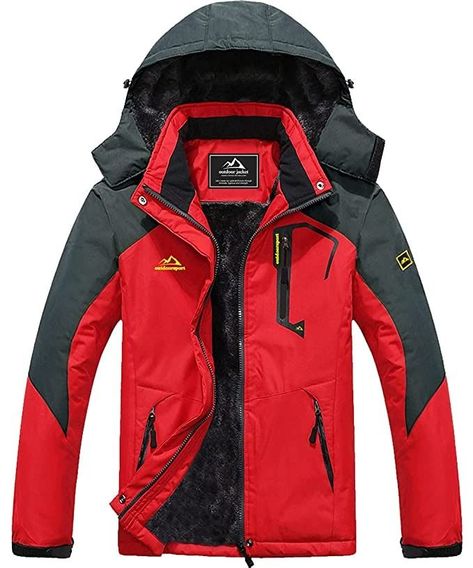 MAGCOMSEN Men's Winter Coats Warm Fleece Parka Waterproof Ski Snowboarding Jacket with Multi-Pockets Waterproof Winter Coat, Water Repellent Jacket, Mountain Jacket, Waterproof Coat, Mens Winter Coat, Winter Jacket Men, Snowboard Jacket, Outdoor Jacket, Snow Jacket