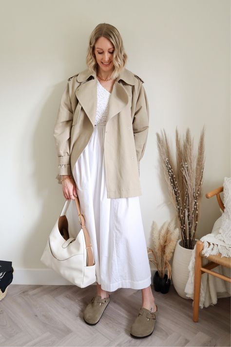 Dress And Clogs Outfit, Birkenstock Outfit Summer Dress, Birken Stock Outfit, Birken Clogs, Birkenstock Clog Outfits, Archival Fashion, Boston Taupe, Birkenstock Outfit Summer, Birkenstock Boston Outfit