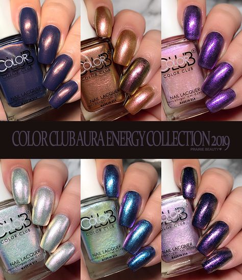 Color Club Aura Energy Collection Fall 2019 Review + Swatches Color Club Nail Polish, Sheer Polish, Aura Energy, Nail Colours, Color Club, Nail Varnish, Beauty Review, Indie Brands, Nail Polish Colors